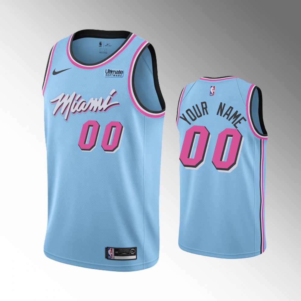 Men Nike Miami Heat light Blue NBA Swingman City Edition Custom NBA Jersey->ncaa t-shirts->Sports Accessory